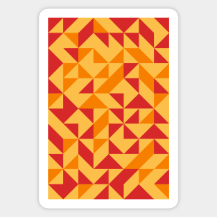 Fire Colored Geometric Pattern - Triangle #4 Sticker